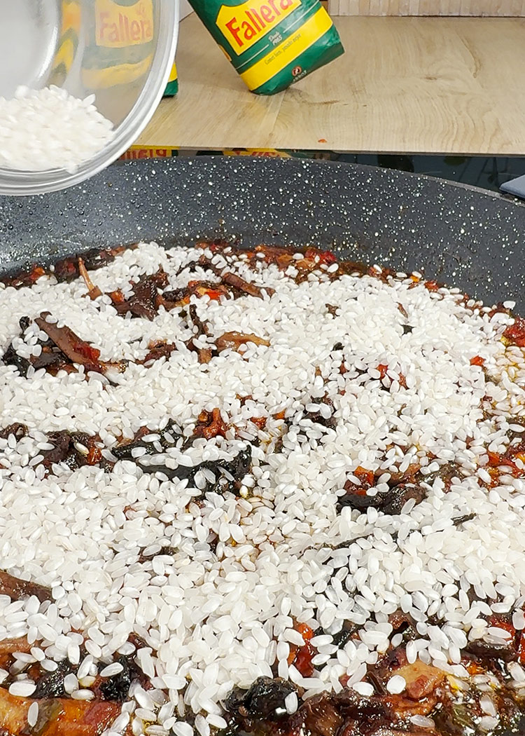 nacarar el arroz para arroz con codorniz