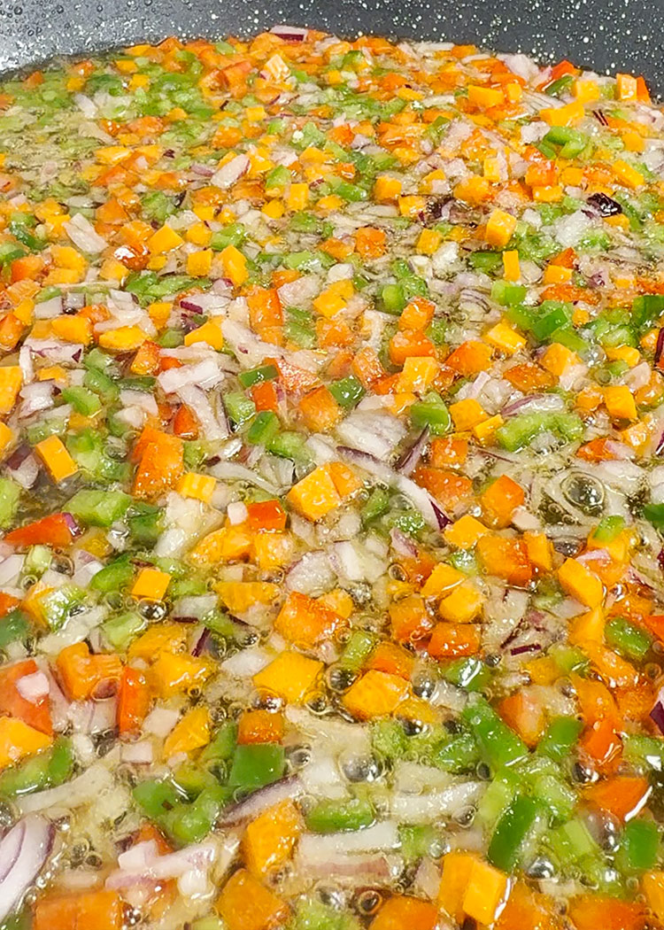 verduras para arroz con codorniz