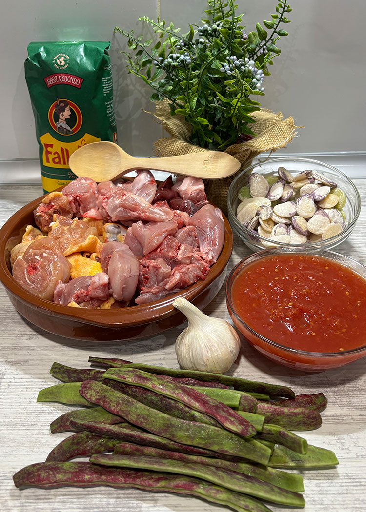 Ingredientes de paella valenciana