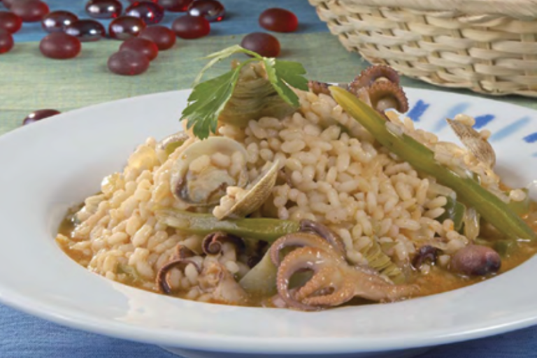 Foto de Arroz con pulpitos y alcachofas