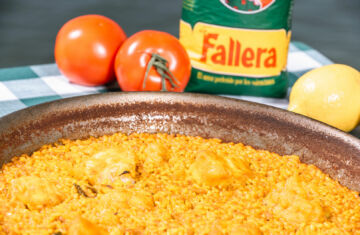 Arroz con coliflor y bacalao