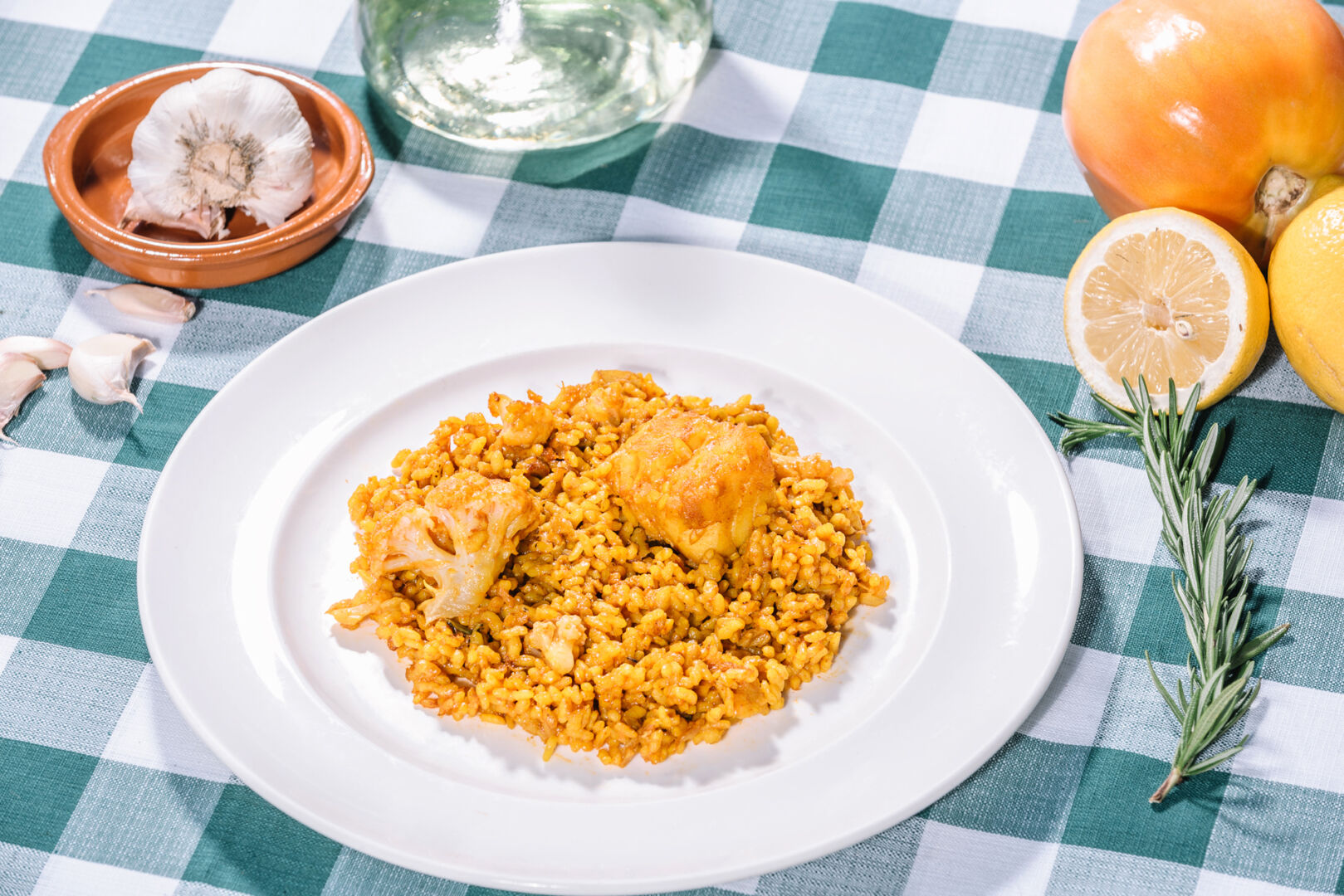 arroz con coliflor y bacalao