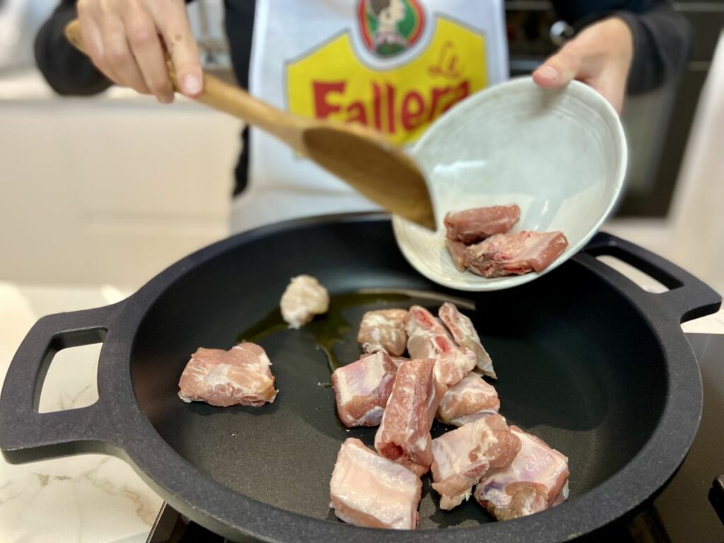 Receta paella de carne