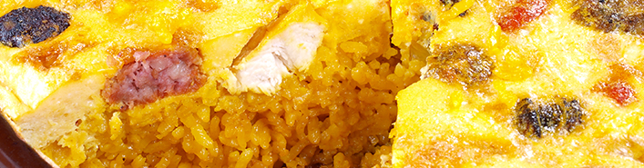 Detalle del arroz con costra