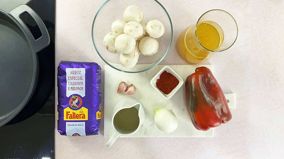 Ingredientes arroz con champiñones