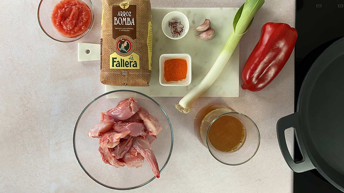 Ingredientes Arroz con conejo