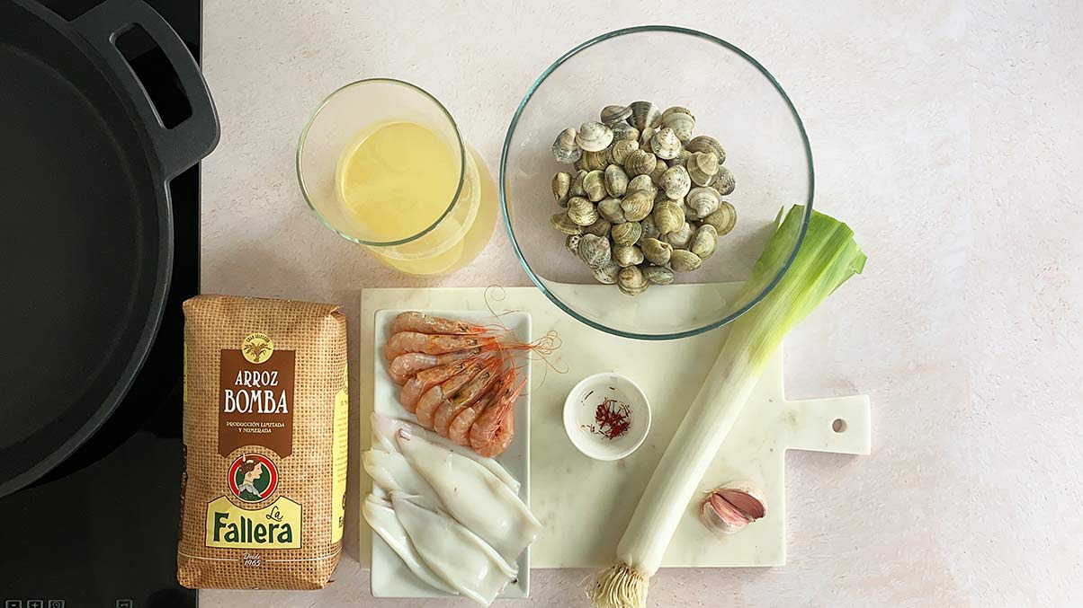 Ingredientes arroz con mariscos