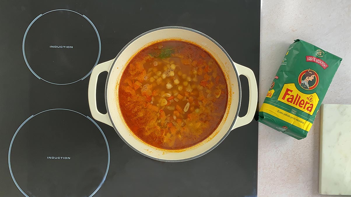 Paso 3 garbanzos con arroz