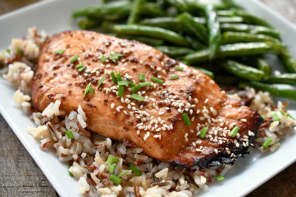 salmon y arroz