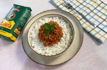 arroz con carne picada