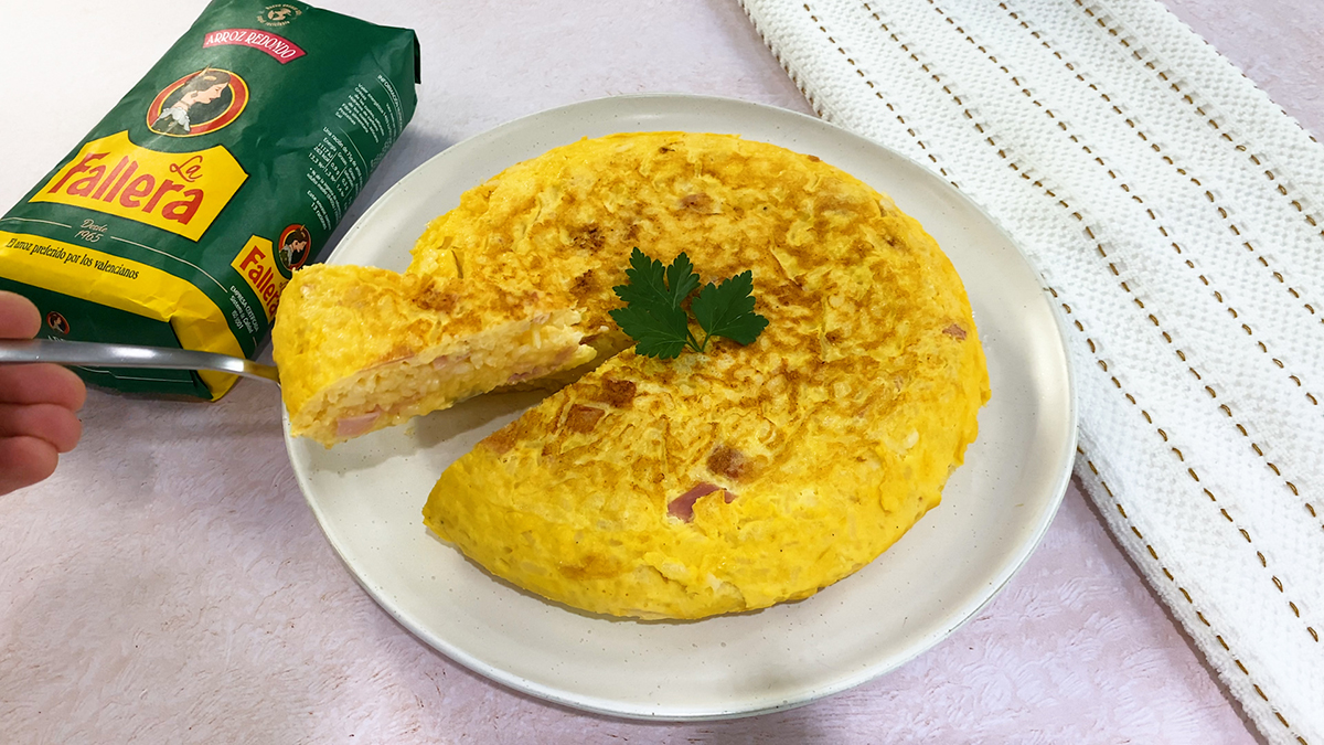 tortilla de arroz con jamon y queso ingredientes servir