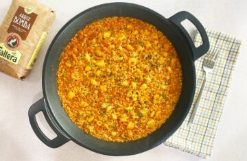 Arroz con sepia y gambas: receta mediterránea
