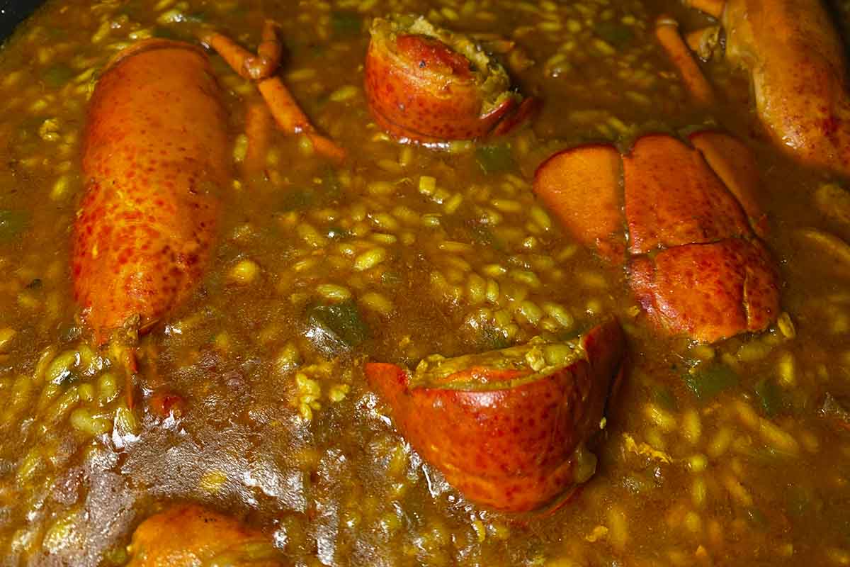 paso a paso arroz con bogavante meloso remover