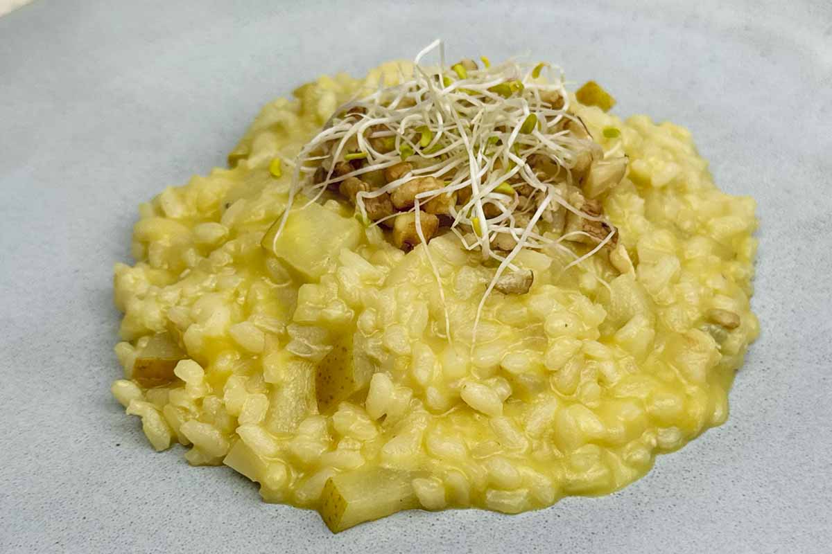 Risotto de pera y Cremosa delicia italiana La Fallera