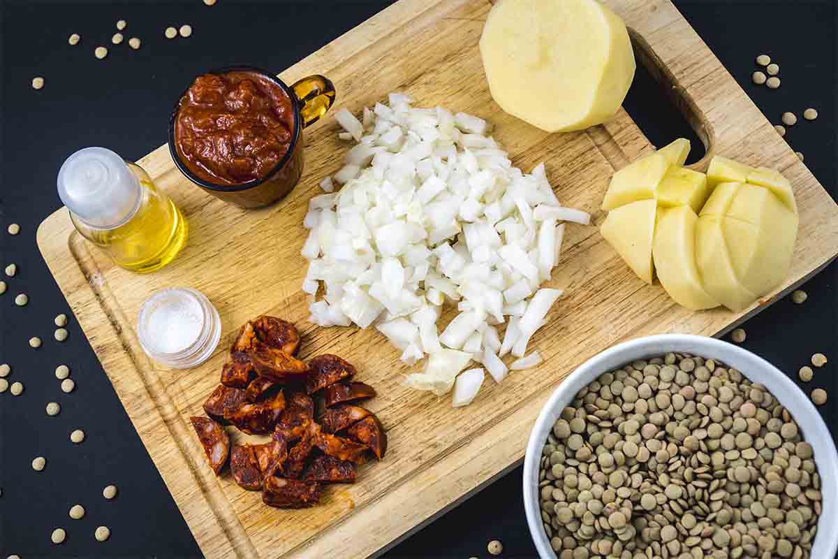 calorías lentejas con arroz 