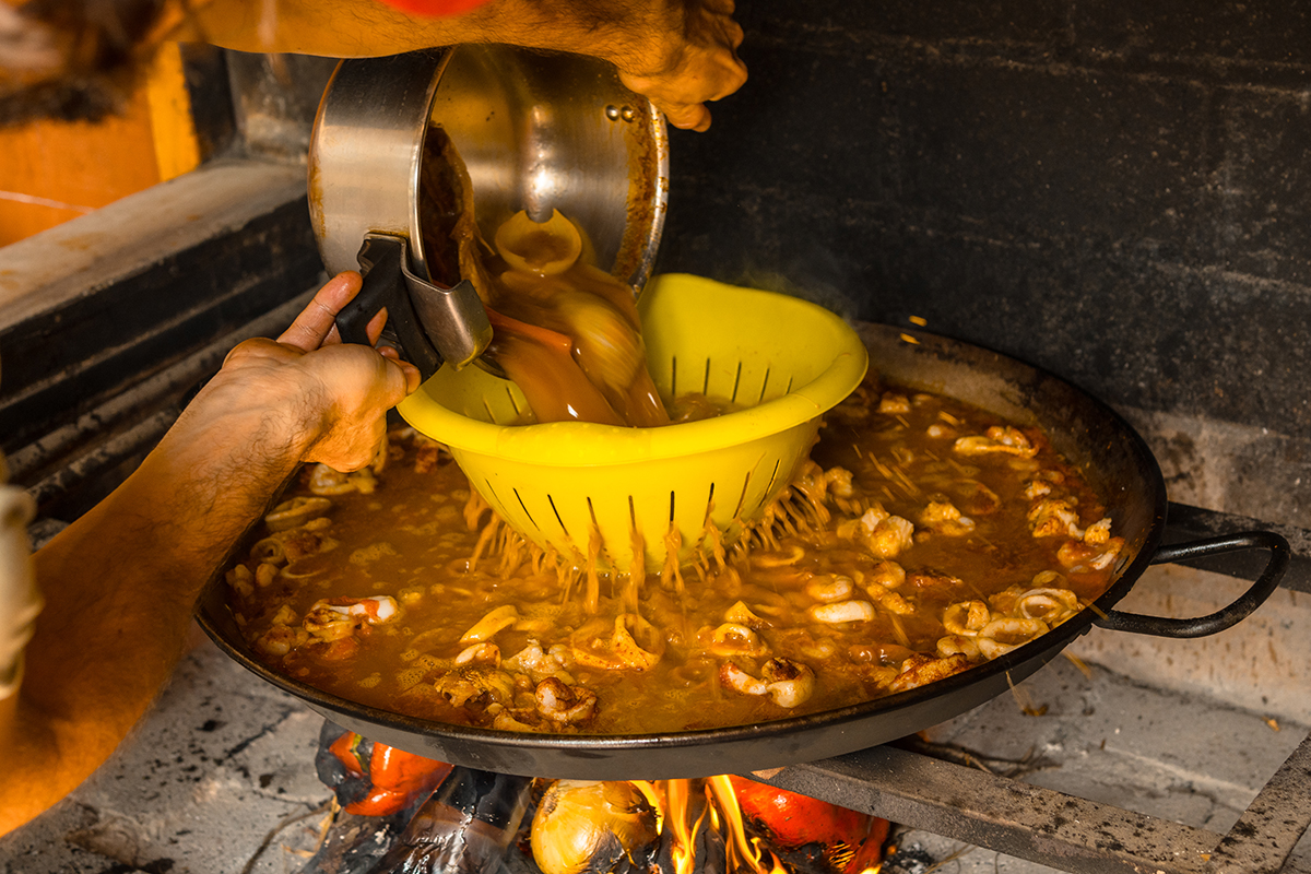 proporción arroz agua paella