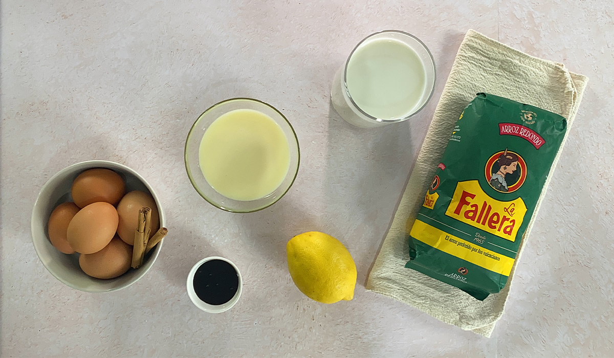 Ingredientes Flan de arroz con leche