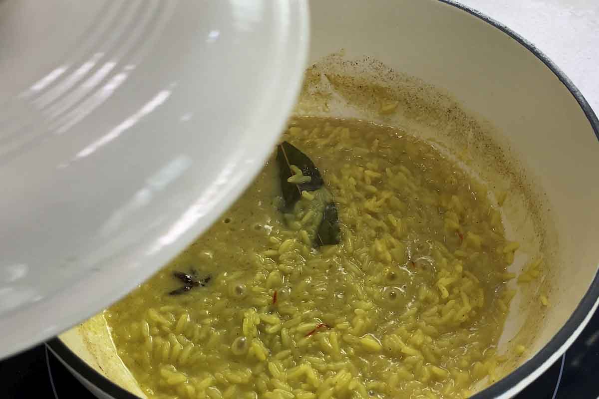 paso a paso arroz indio reposo