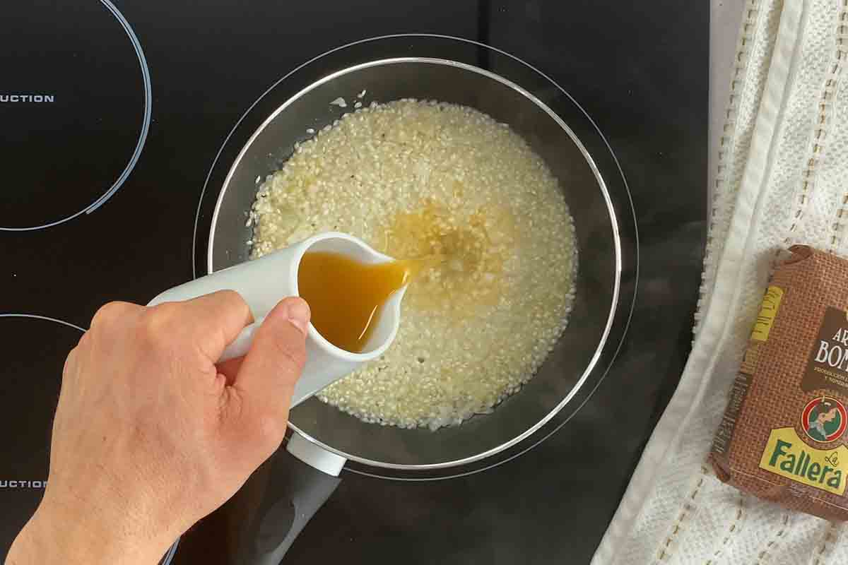 paso a paso risotto di mare caldo
