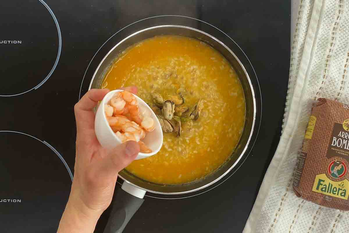 paso a paso risotto di mare mariscos