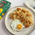 Presentación Arroz con chistorra y huevo