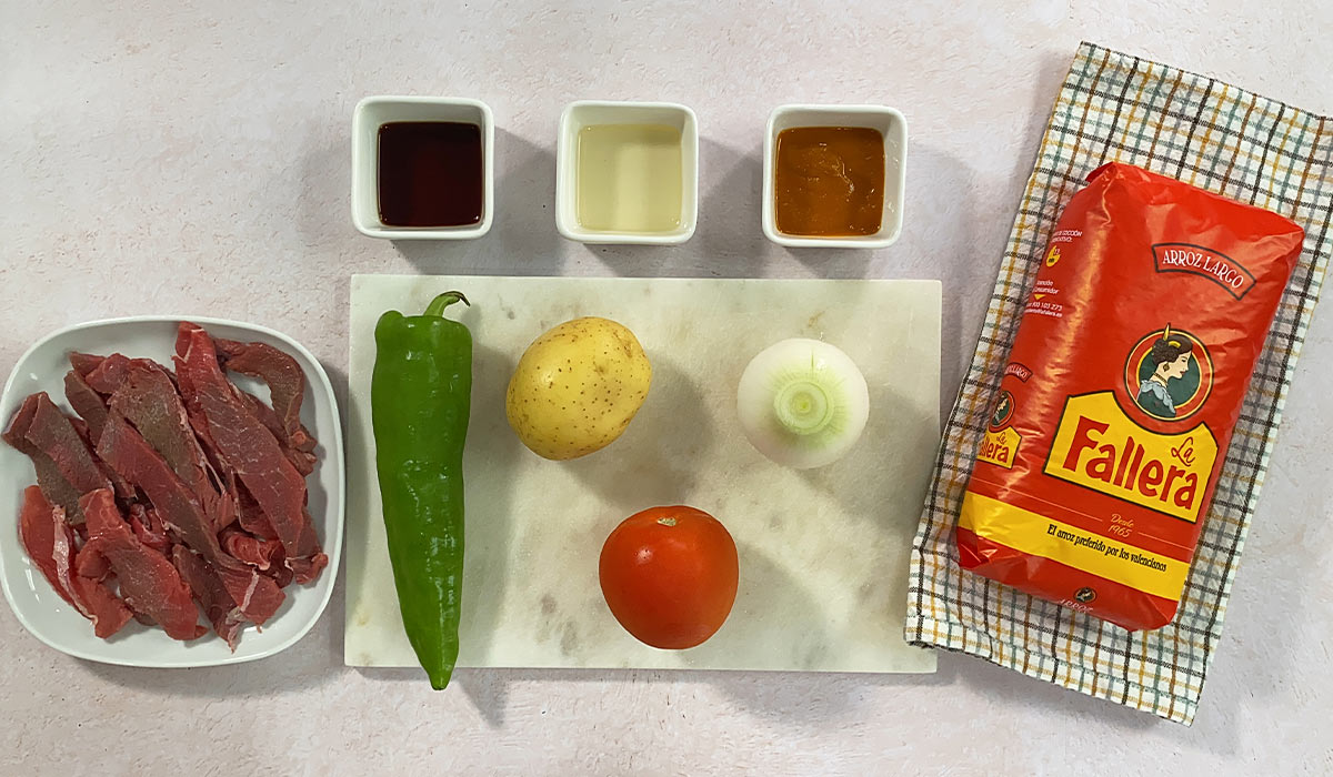 Ingredientes de lomo saltado