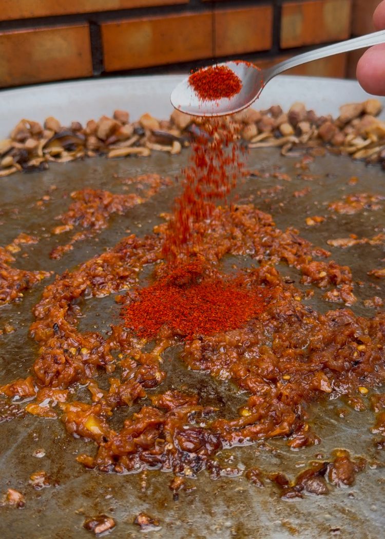 Sofrito de arroz con carne de cerdo