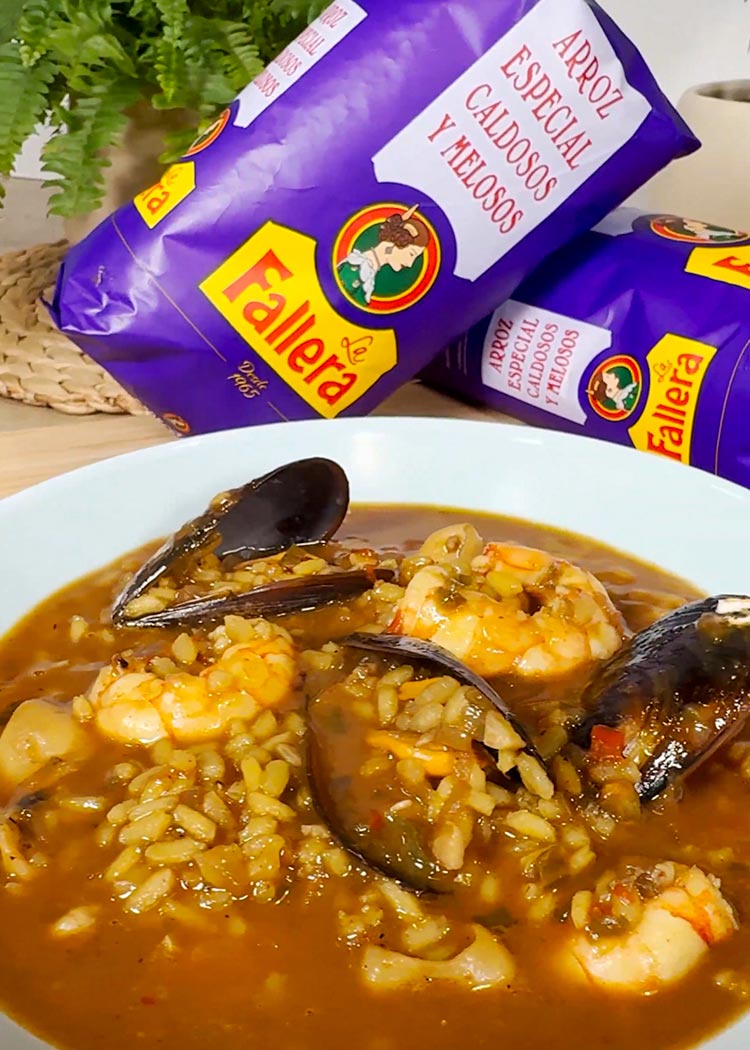 Presentación de Arroz con marisco congelado