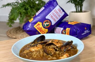 Arroz con marisco congelado