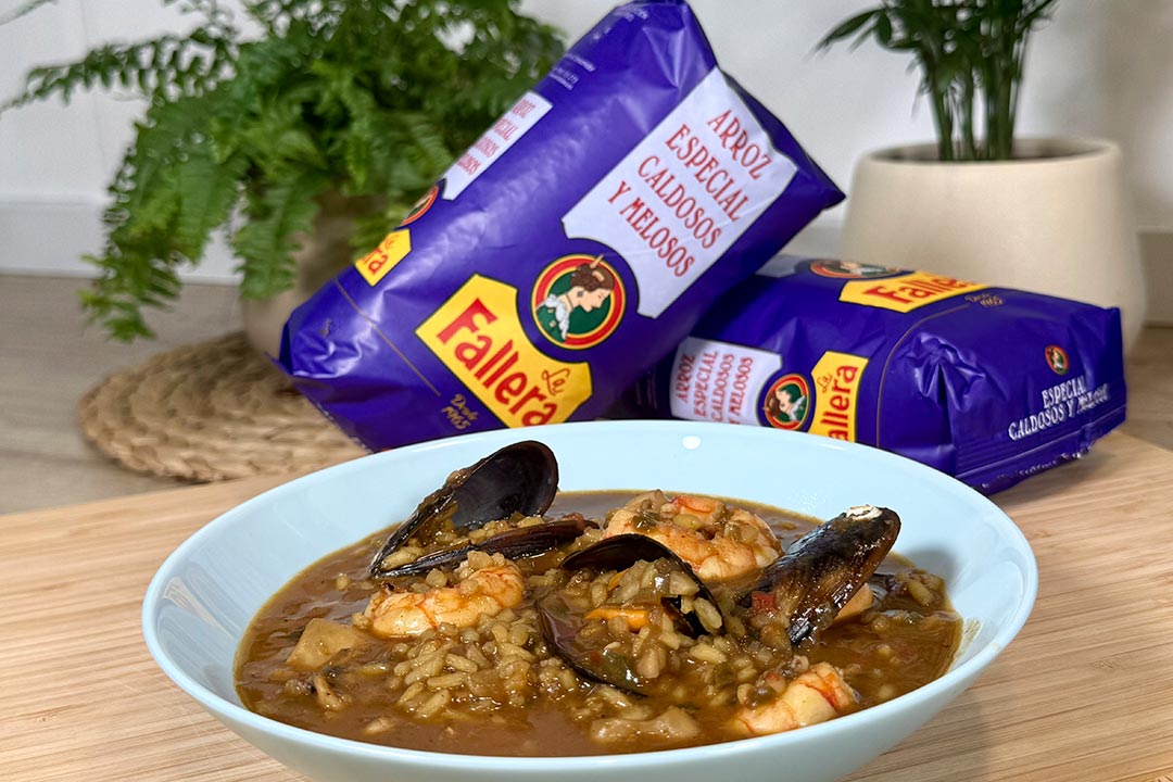Arroz con marisco congelado