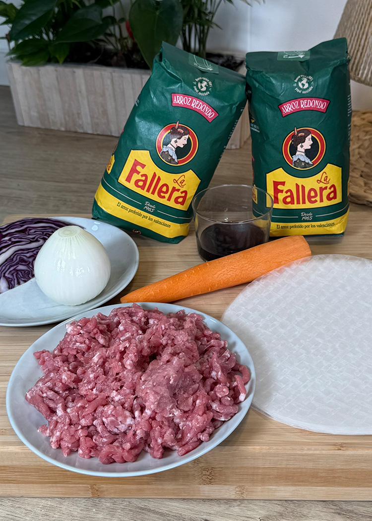 ingredientes para rollitos de arroz