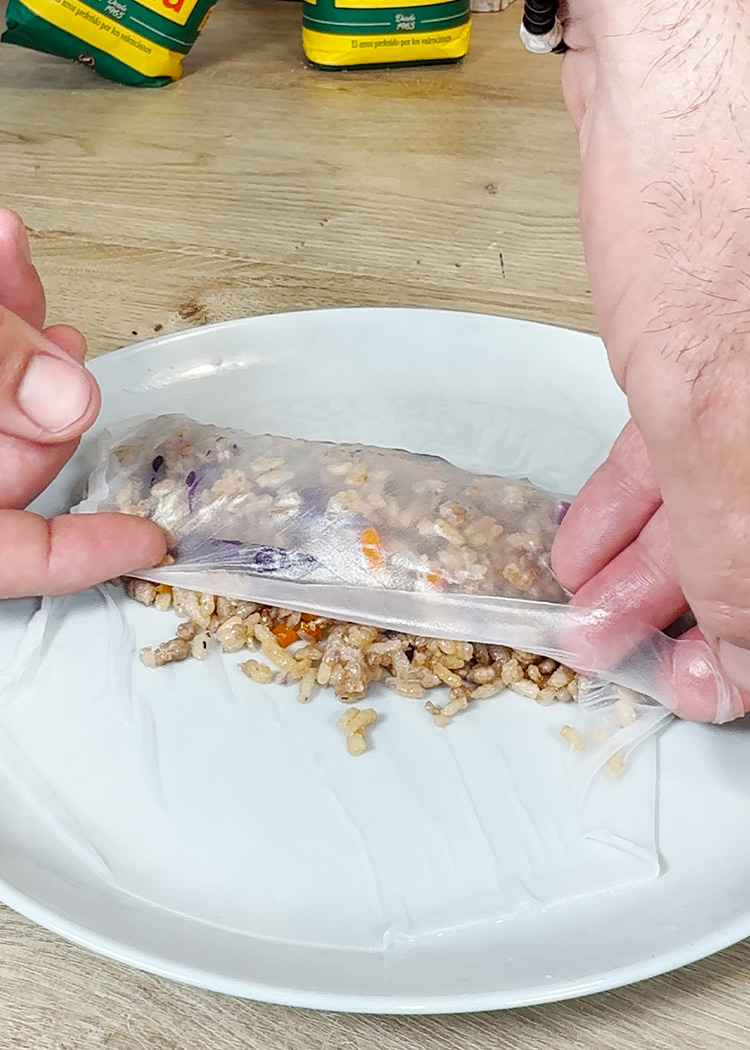 rellenar rollitos de arroz