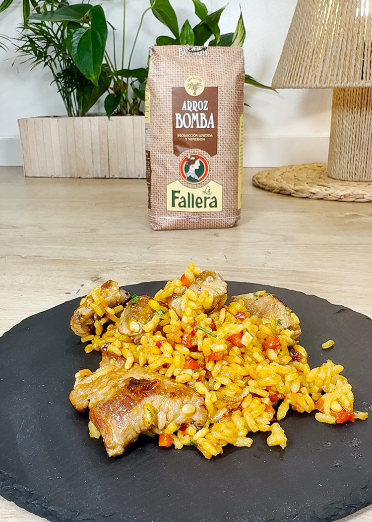 Presentación de arroz murciano