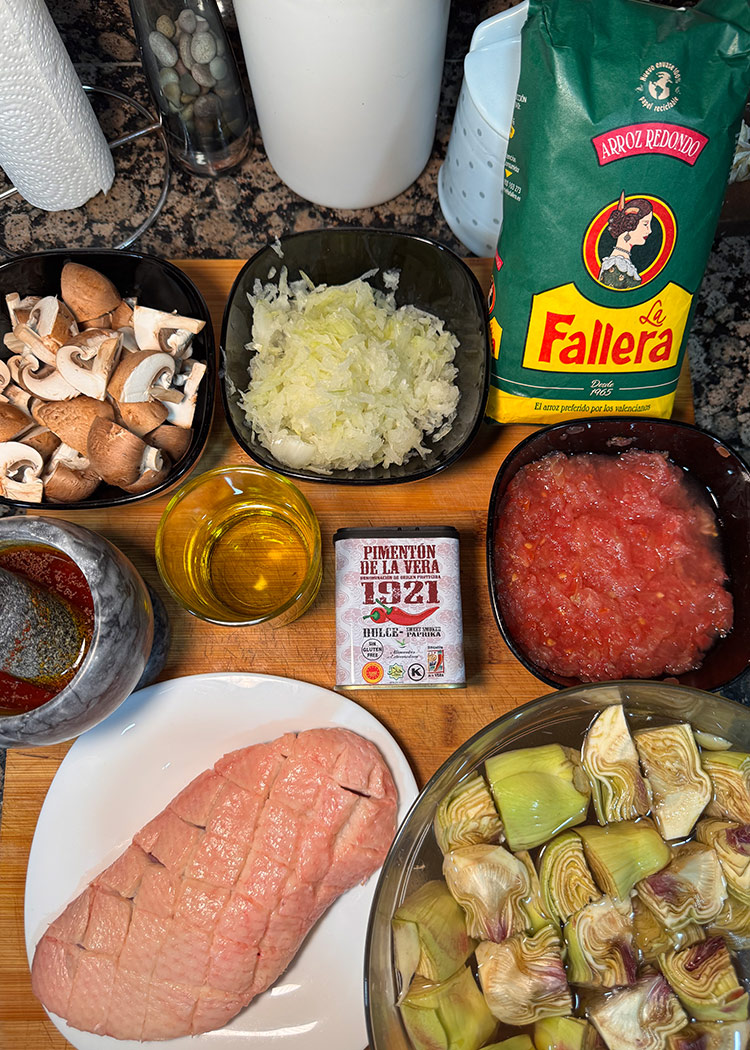 ingredientes para Arroz con magret de pato 