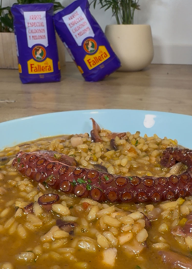 reposar para arroz meloso de pulpo