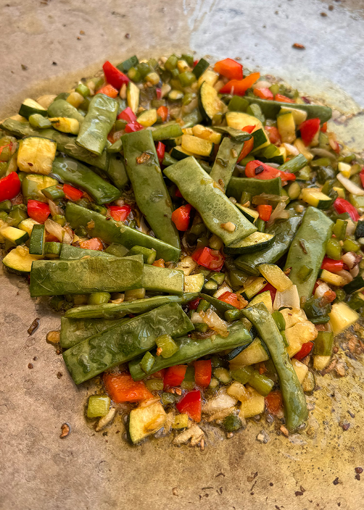 sofrito para paella de verduras