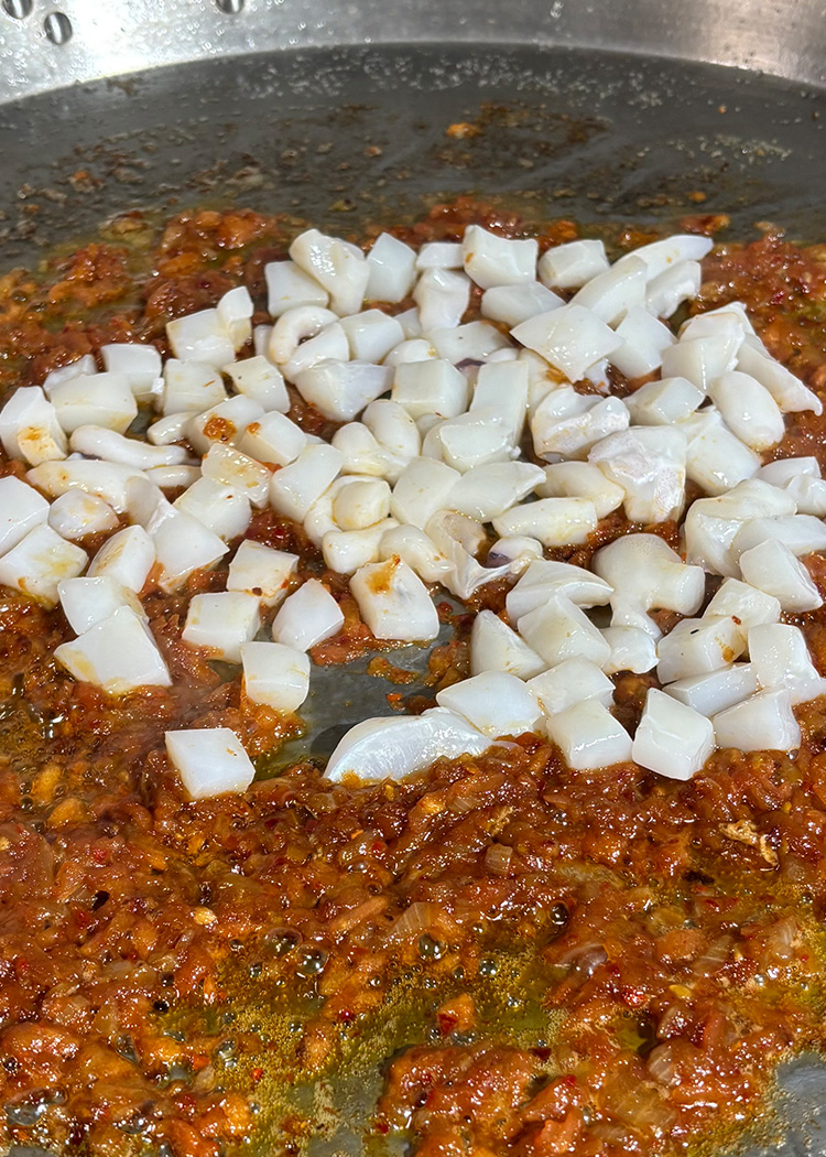 sofrito para arroz con marisco