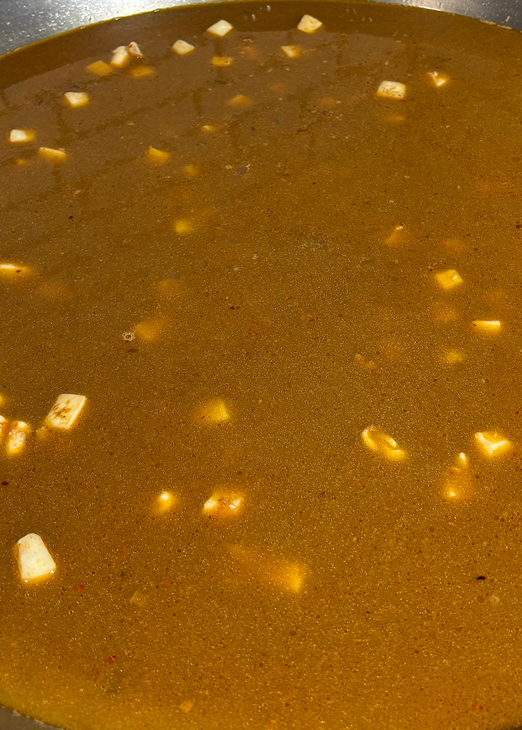 caldo para arroz con marisco
