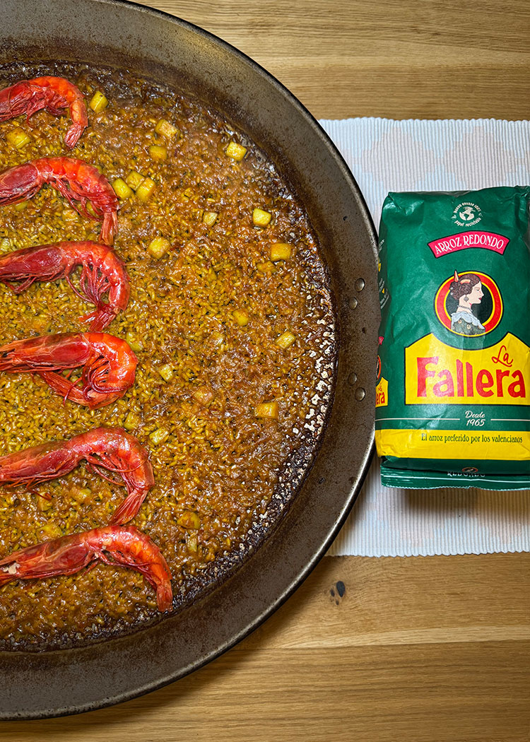 reposar paella de carabineros 