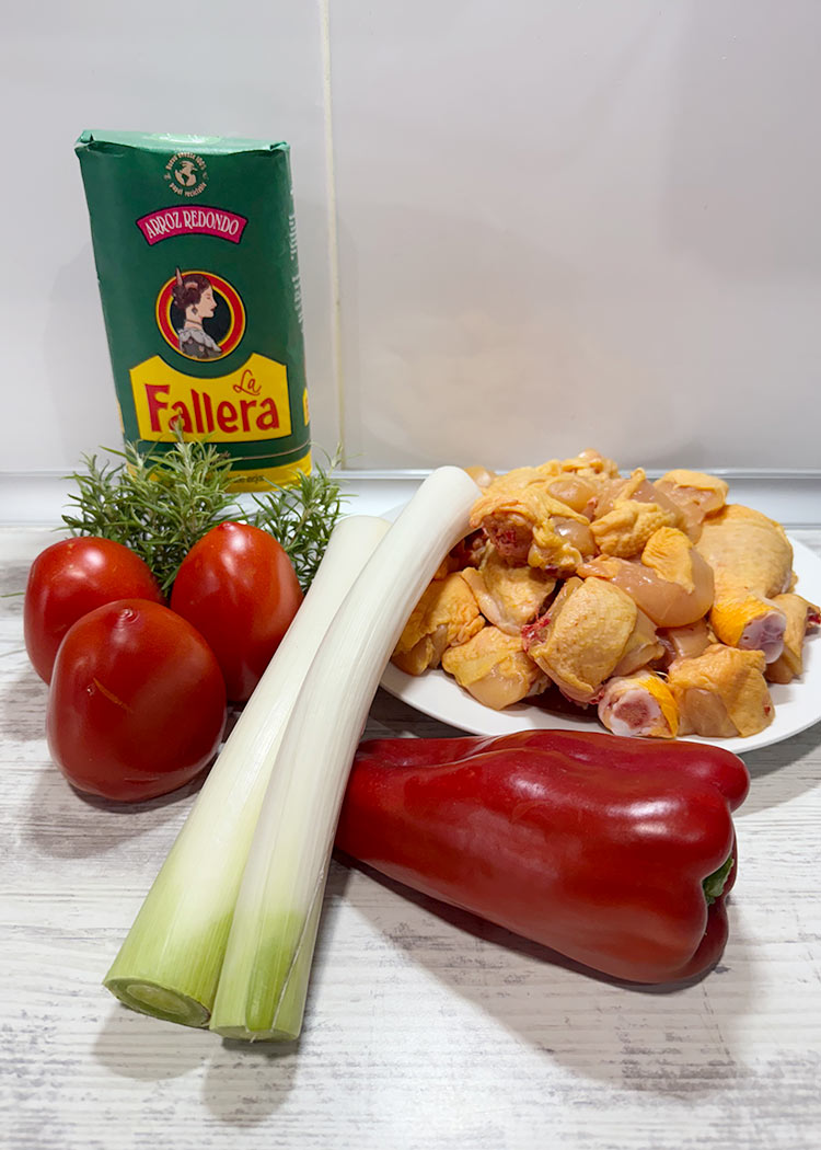 para paella de pollo