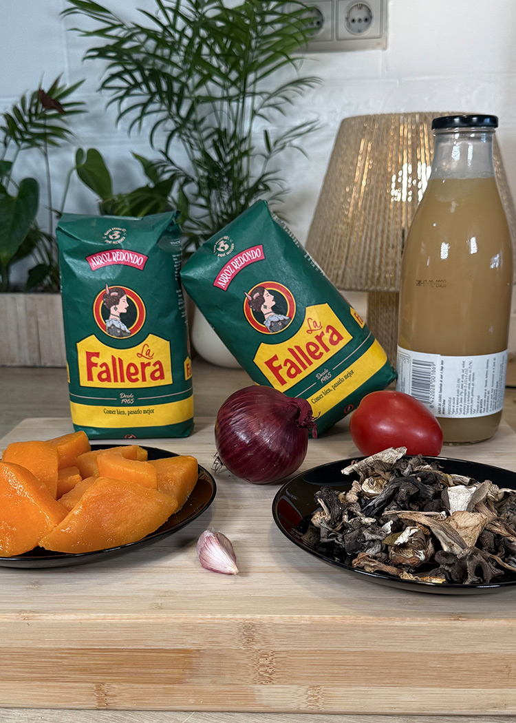 ingredientes para arroz con calabaza