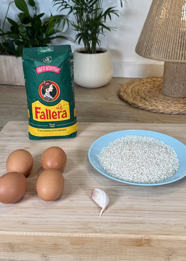 ingredientes para tortilla de arroz