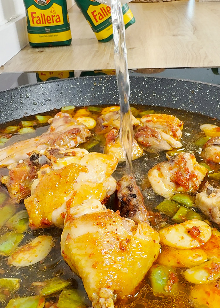 cubrir con agua para paella sin gluten