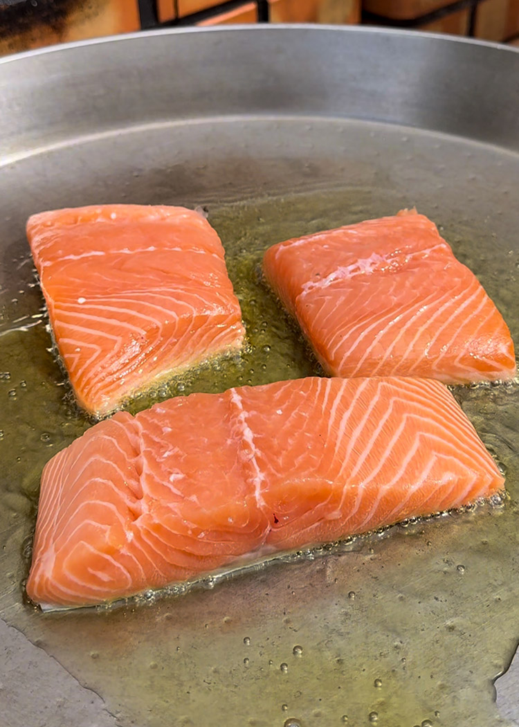 sellar salmón para arroz con salmón 