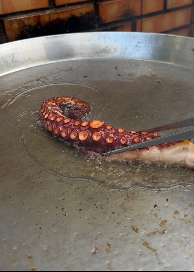 marcar pulpo para arroz con pulpo y alcachofas