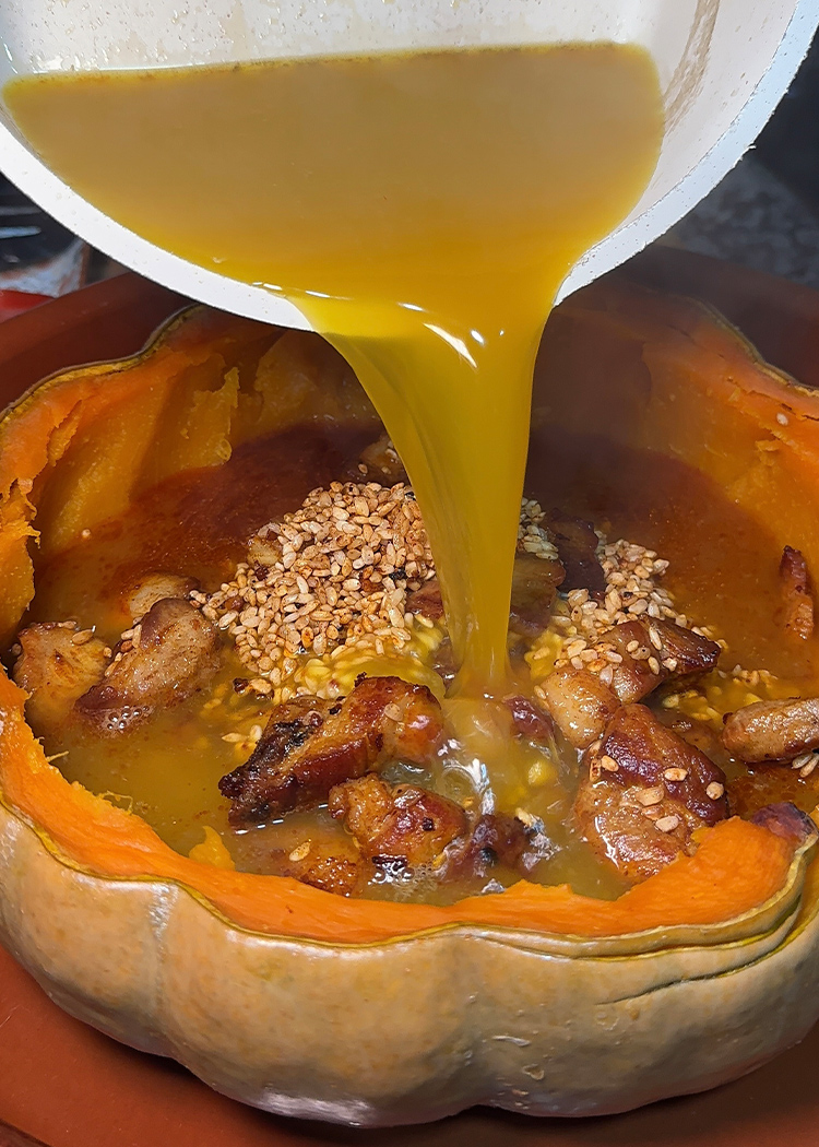 rellenar calabaza para arroz con calabaza
