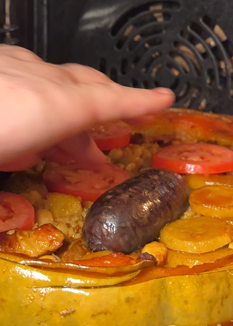 colocar morcilla para arroz con calabaza